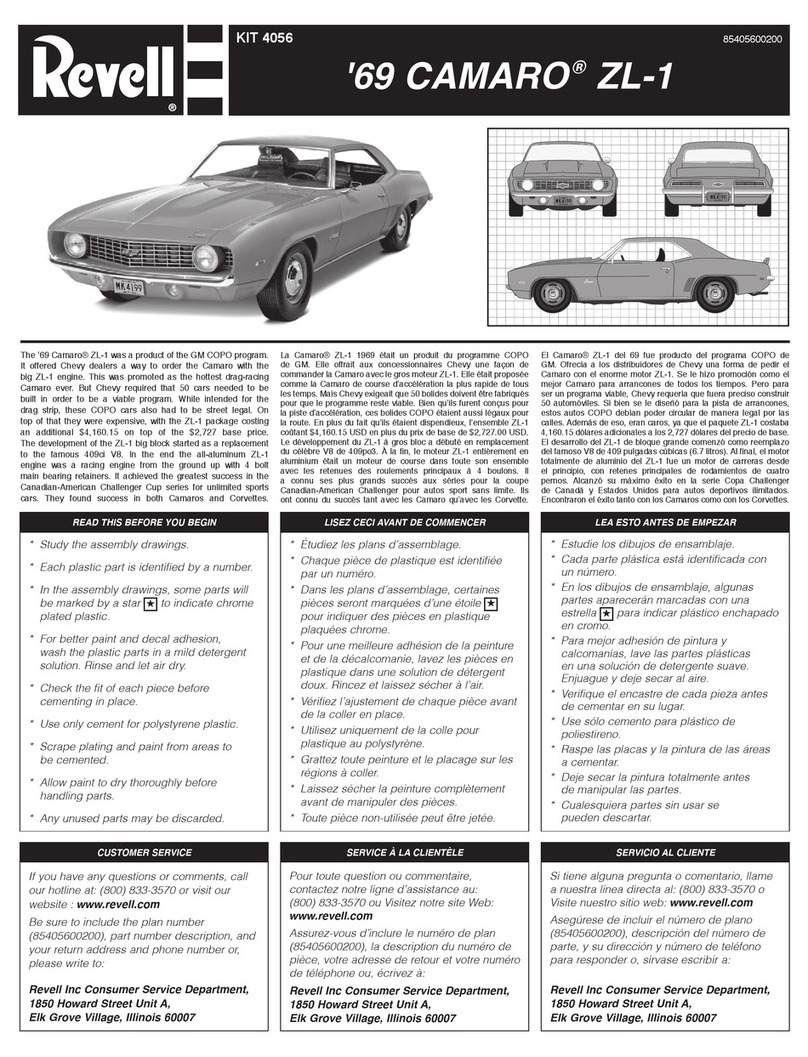 REVELL 69 CAMARO ZL-1 manual