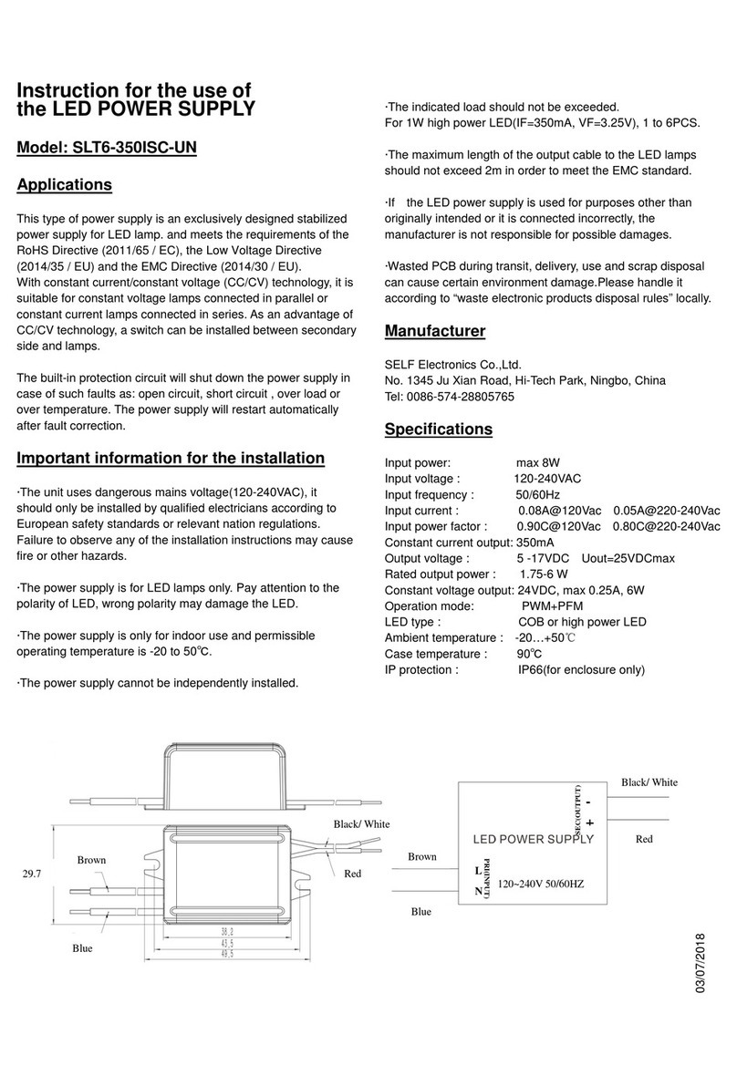 SELF Electronics SLT6-350ISC-UN Instructions for the use SELF Electronics SLT6-350ISC-UN Instructions for the use