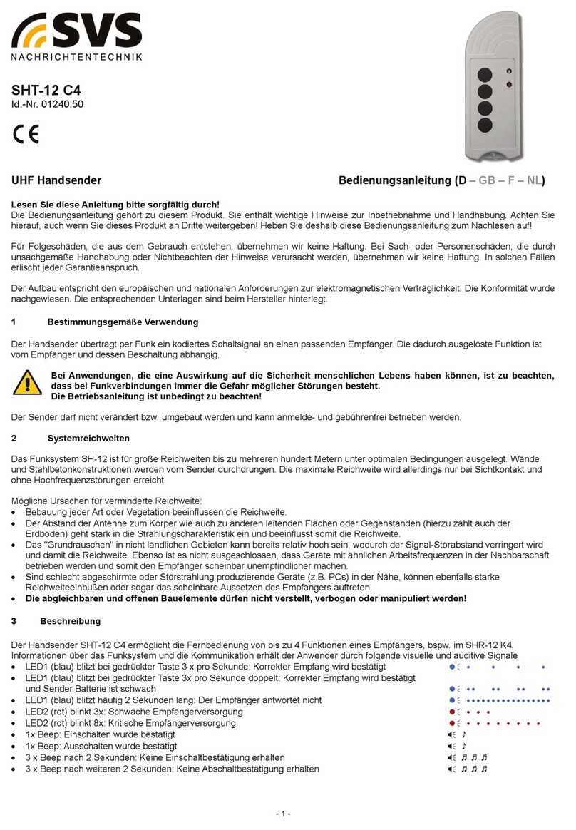 SVS SHT-12 C4 operating instructions