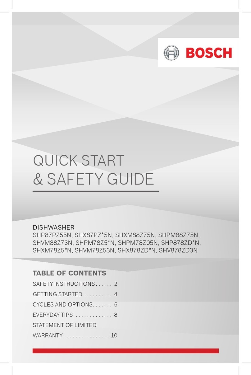 Bosch SHX87PZ 5N Series Quick start and safety guide