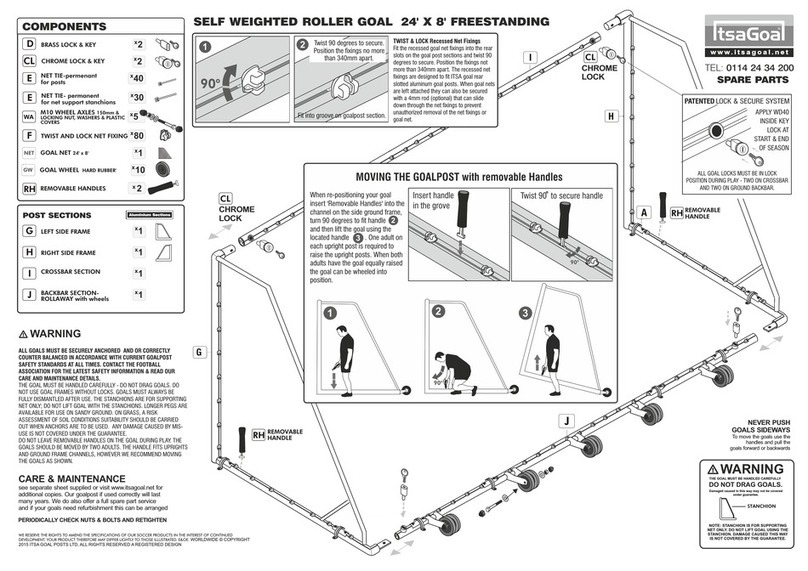 IstaGoal SELF WEIGHTED ROLLER GOAL quick start guide IstaGoal SELF WEIGHTED ROLLER GOAL quick start guide