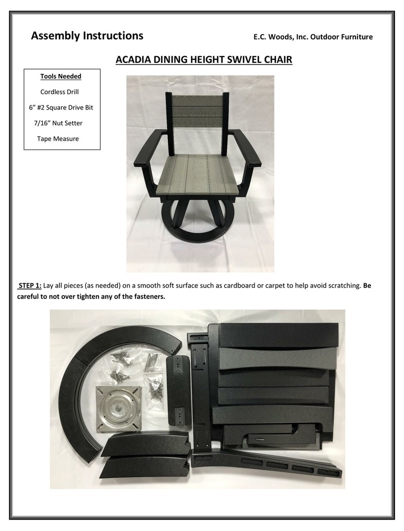 E.C. Woods ACADIA DINING HEIGHT SWIVEL CHAIR Assembly instructions E.C. Woods ACADIA DINING HEIGHT SWIVEL CHAIR Assembly instructions