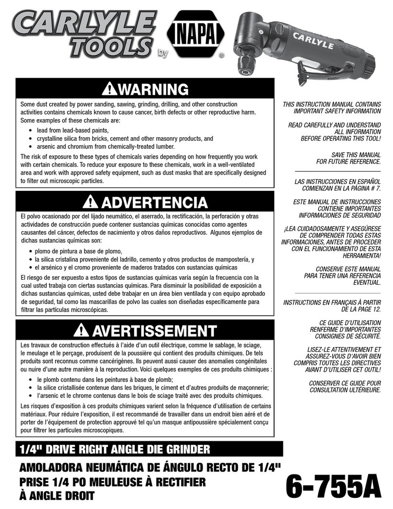 Napa Carlyle Tools 6-755A instruction manual