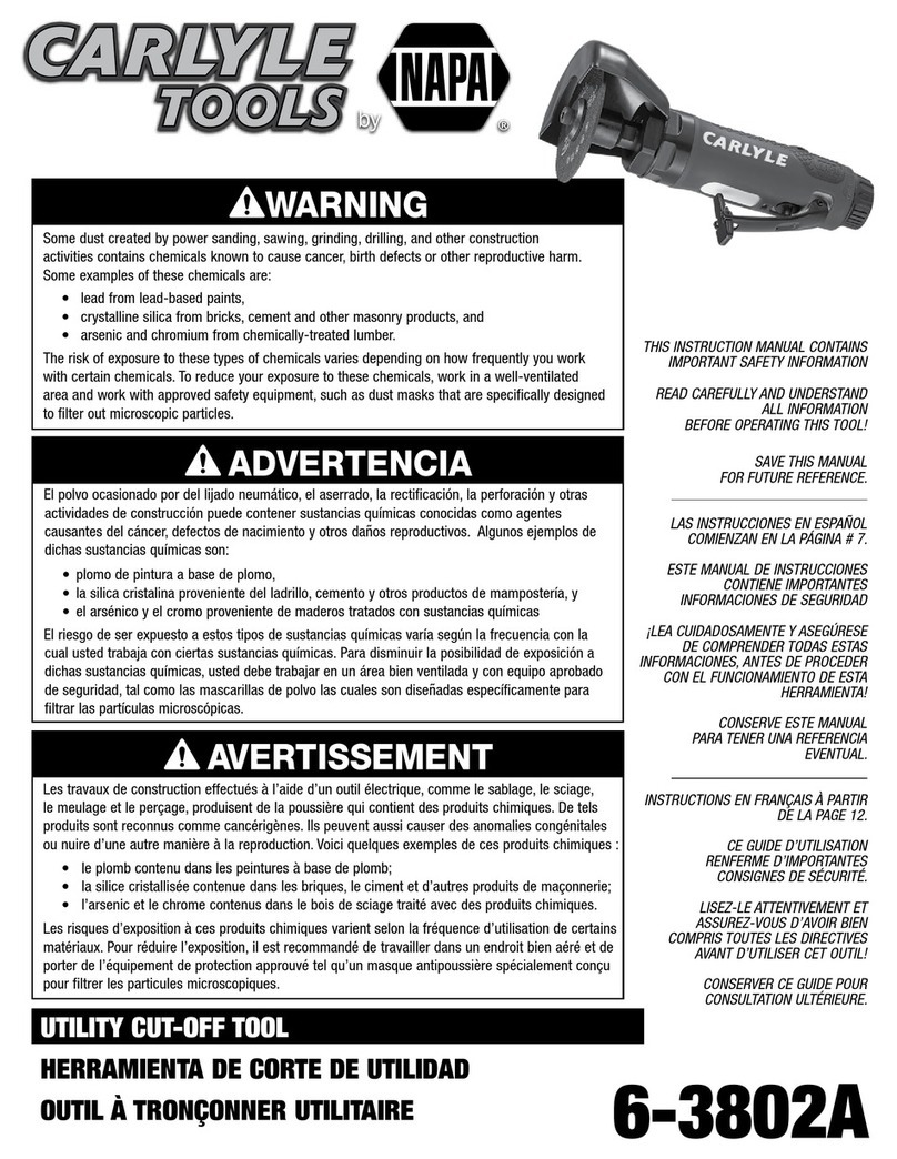Napa Carlyle Tools 6-3802A instruction manual