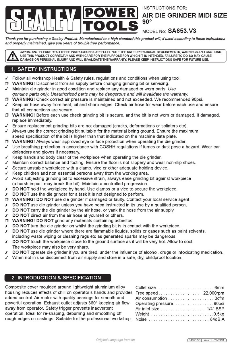 Sealey POWER TOOLS Premier SA653.V3 instructions