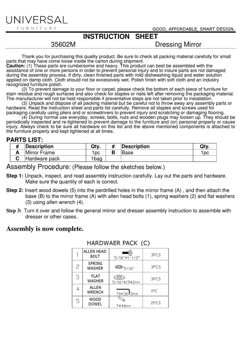 Universal Furniture 35602M instruction sheet