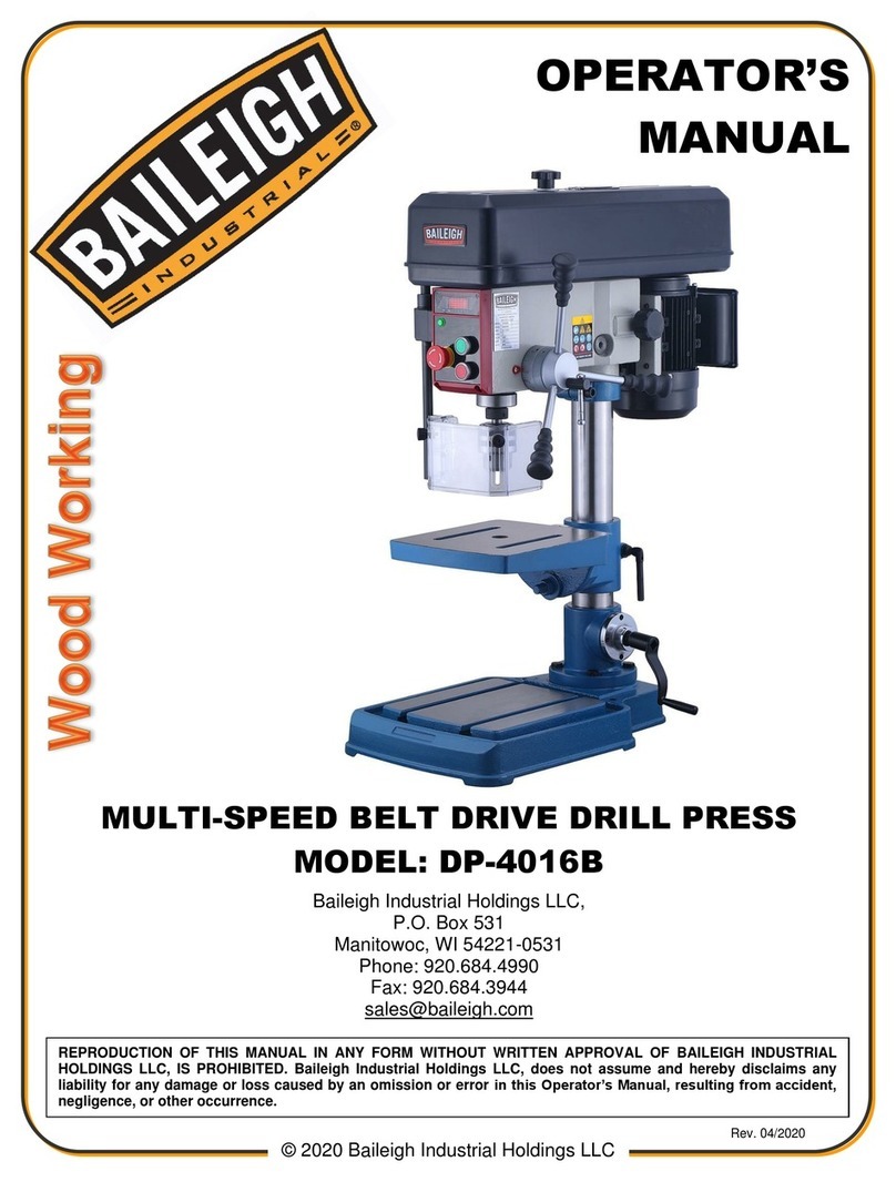 Baileigh DP-4016B Operator's manual