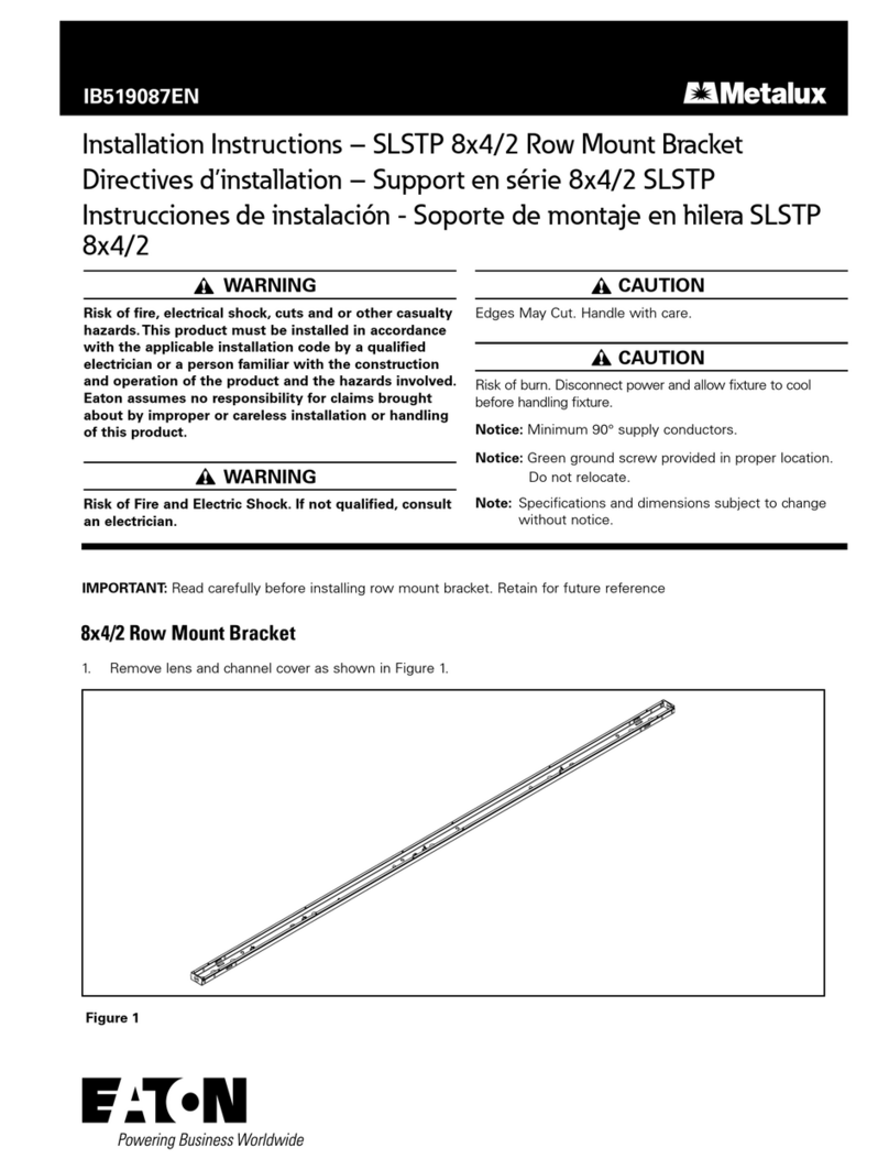 Eaton Metalux SLSTP 8x4/2 Row Mount Bracket installation instructions