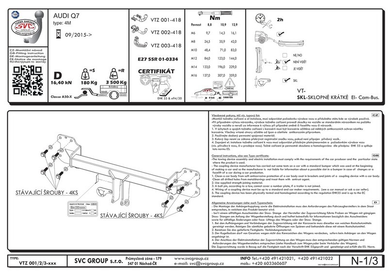 SVC GROUP VTZ 001-418 FITTING INSTRUCTION