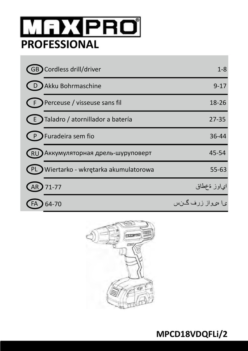 MaxPro PROFESSIONAL MPCD18VDQFLi/2 manual