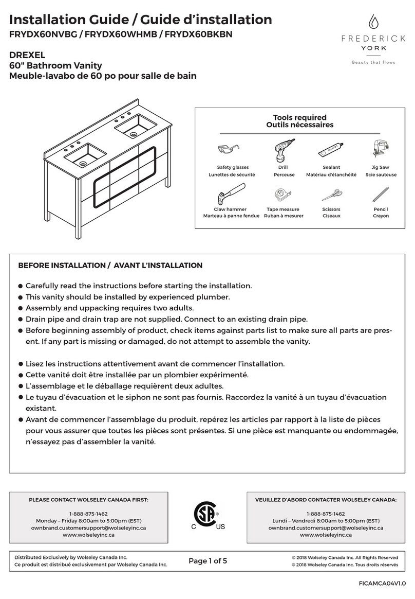 Frederick York DREXEL FRYDX60NVBG installation guide