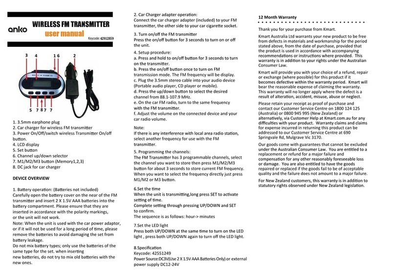 anko 42912859 User manual