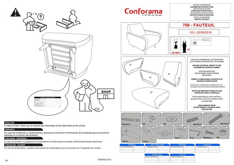 CONFORAMA 709 Installation guide