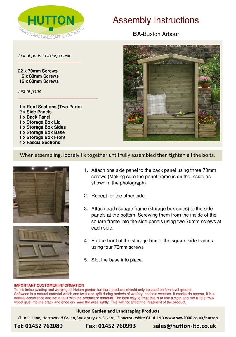 HUTTON BA-Buxton Arbour Assembly instructions