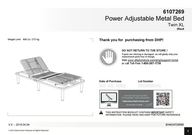 DHP Power Adjustable Metal Bed Instruction booklet DHP Power Adjustable Metal Bed Instruction booklet