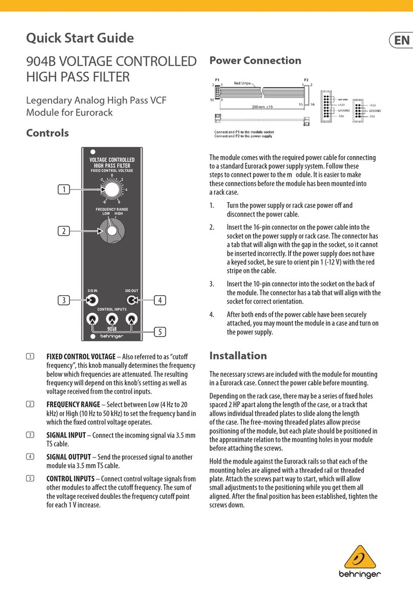 Behringer 904B quick start guide