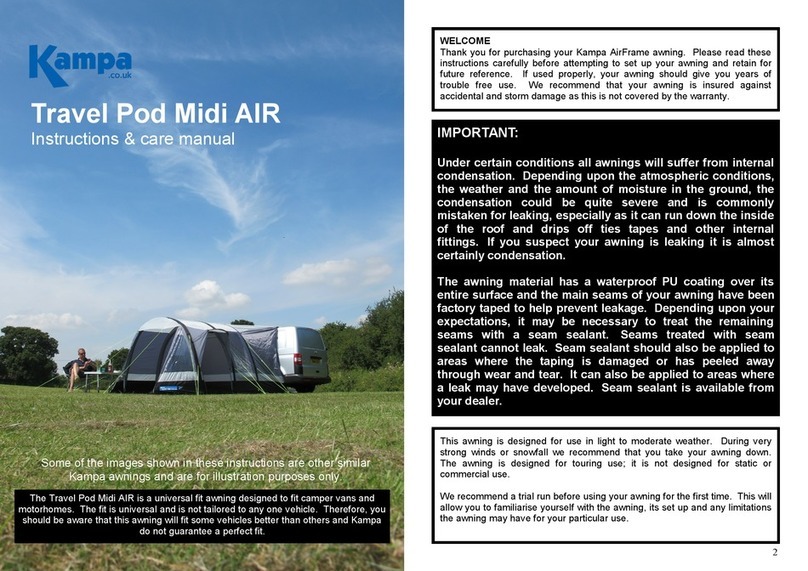 Kampa Travel Pod Midi AIR Instructions & care manual