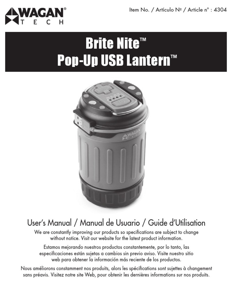 Wagan Brite Nite Pop-Up USB Lantern user manual