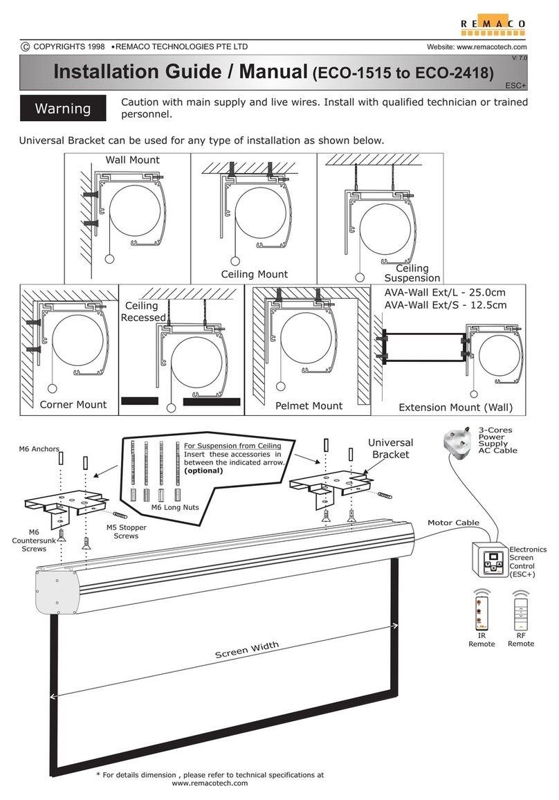 Remaco ECO-1515 Installation guide & manual