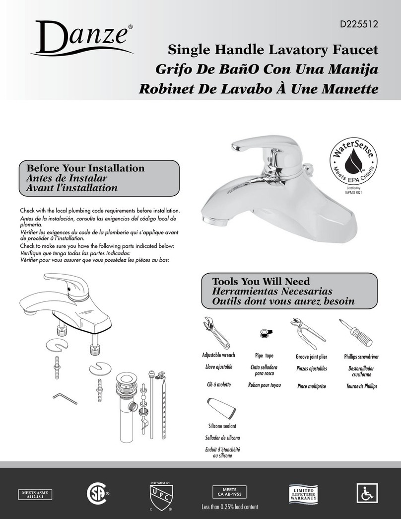 Danze D225512 manual