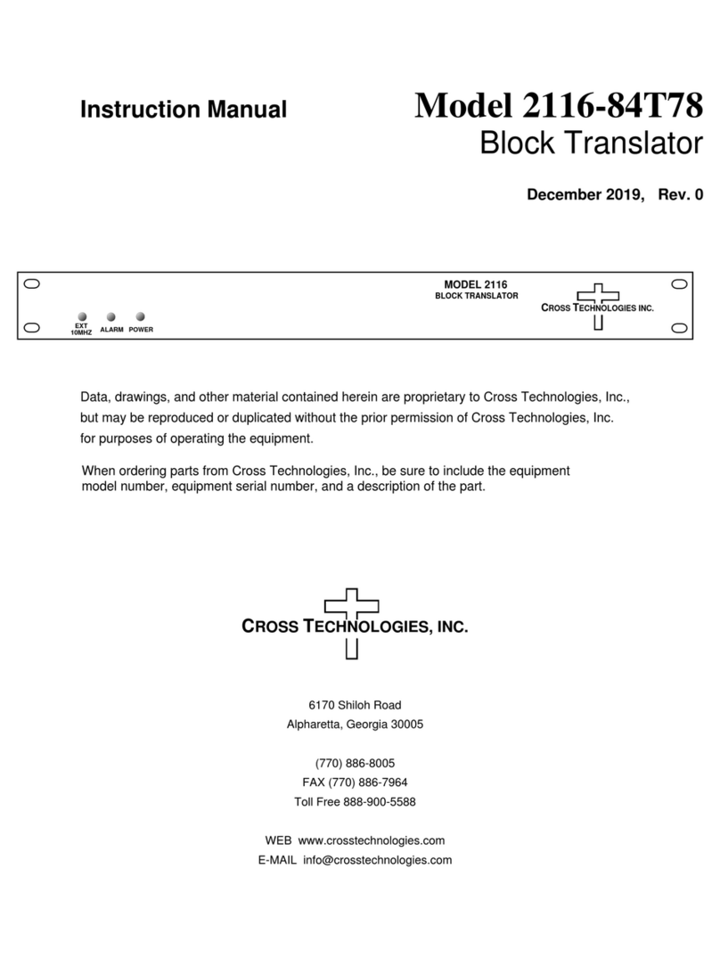 Cross Technologies 2116-84T78 User manual Cross Technologies 2116-84T78 User manual