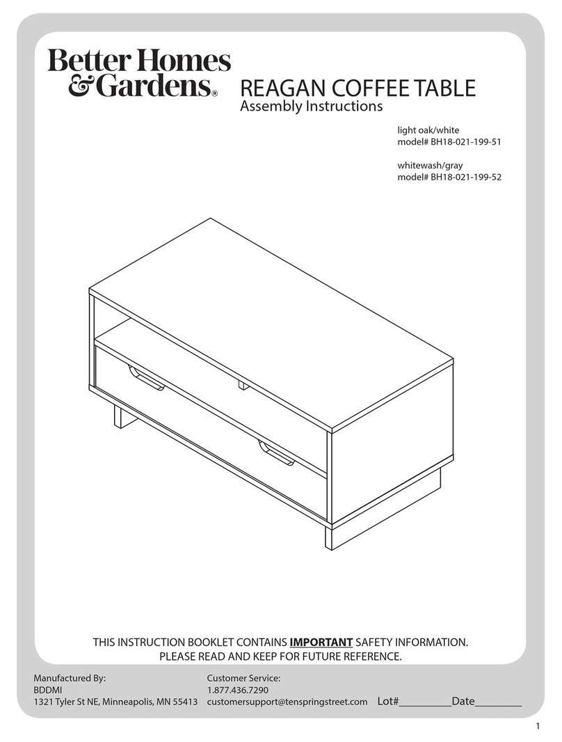 Better Homes and Gardens REAGAN COFFEE TABLE BH18-021-199-51 Assembly instructions Better Homes and Gardens REAGAN COFFEE TABLE BH18-021-199-51 Assembly instructions