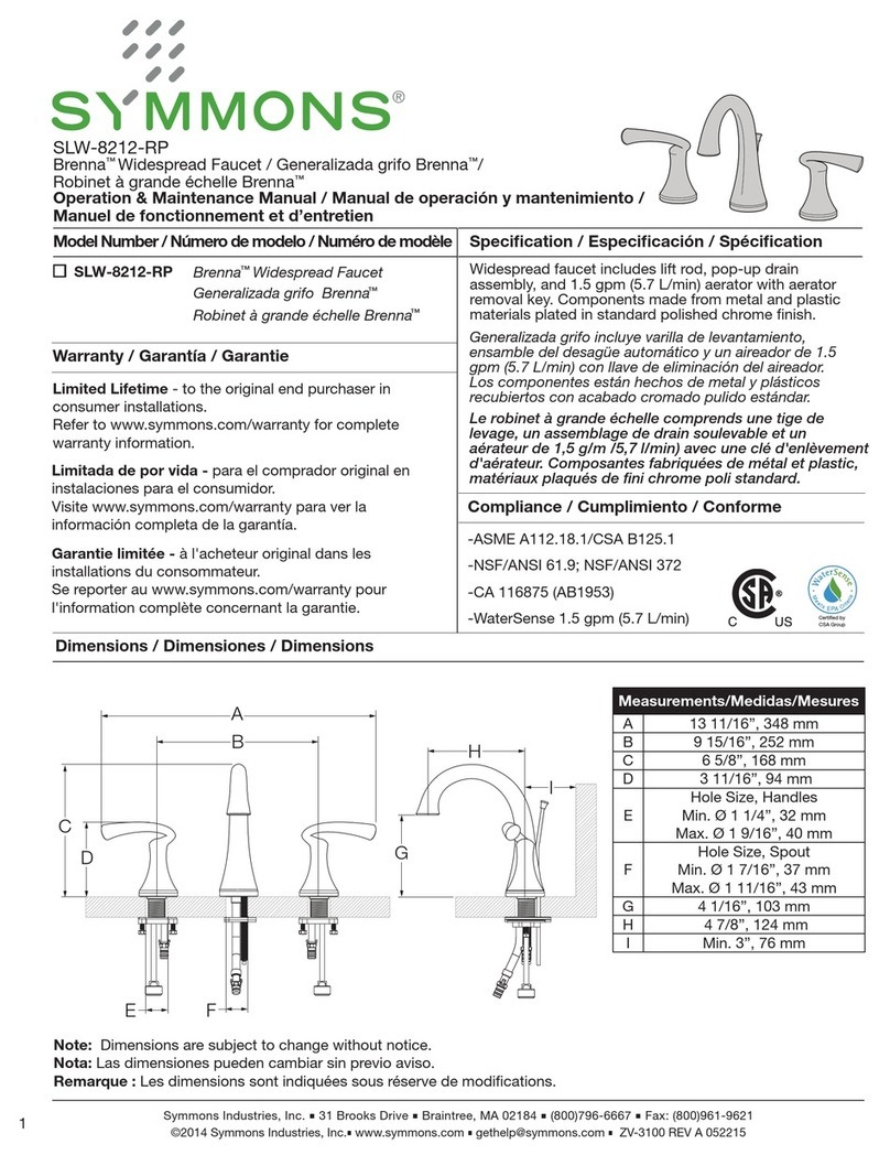 Symmons Brenna SLW-8212-RP Manual