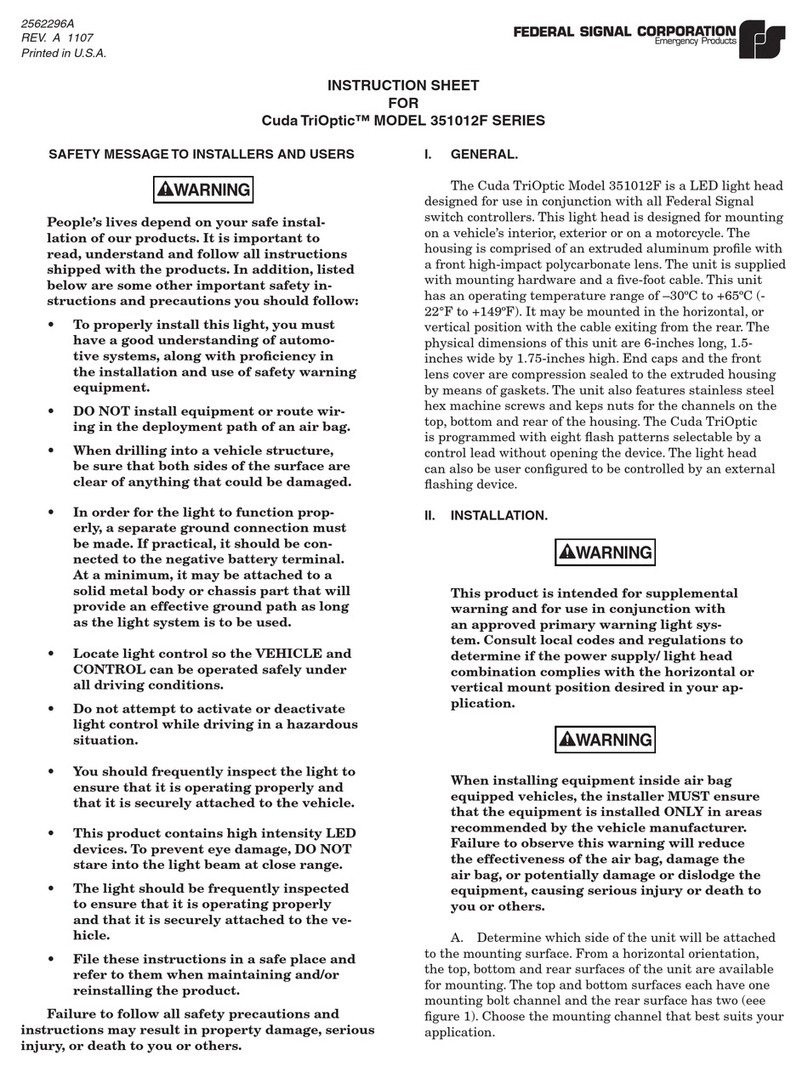 Federal Signal Corporation Cuda TriOptic 351012F Series User manual