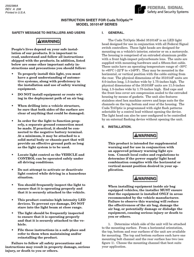 Federal Signal Corporation Cuda TriOptic 351014F Series User manual Federal Signal Corporation Cuda TriOptic 351014F Series User manual
