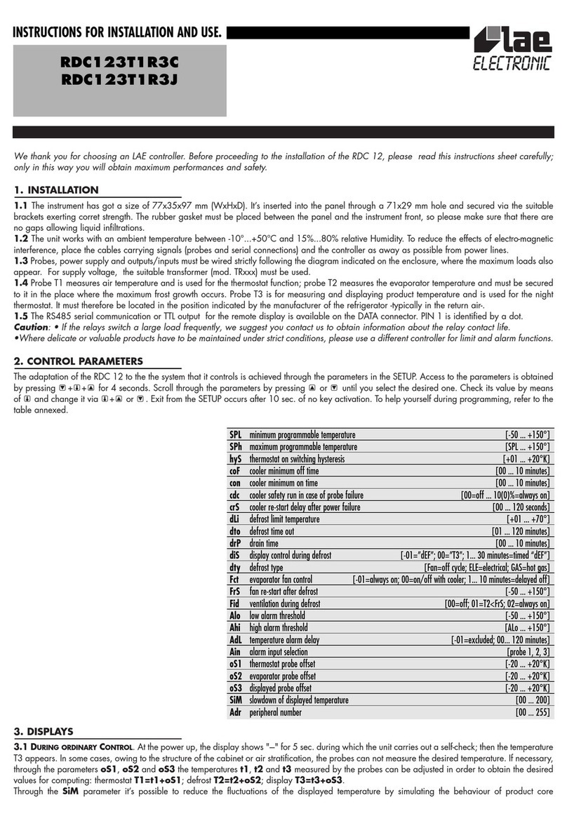 LAE electronic RDC123T1R3C User manual