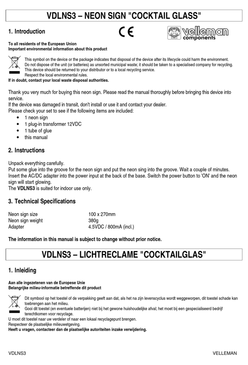 Velleman VDLNS3 User manual Velleman VDLNS3 User manual