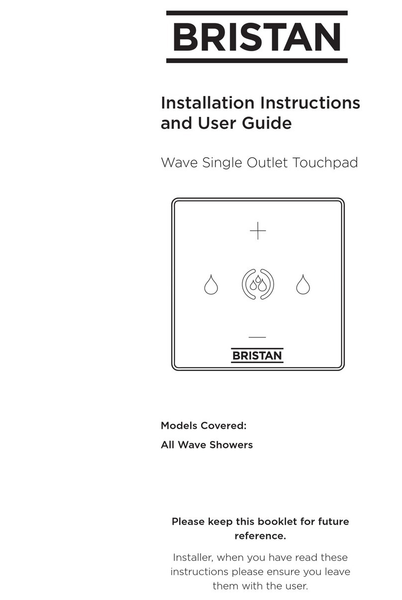 Bristan Wave Single Outlet Touchpad Installation instructions and user guide Bristan Wave Single Outlet Touchpad Installation instructions and user guide