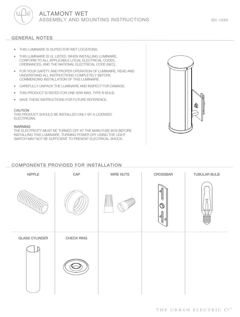 Urban Electric ALTAMONT WET Assembly and mounting instructions