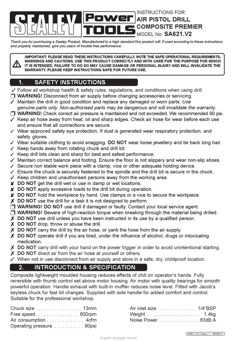 Sealey Power Tools SA621.V2 User manual