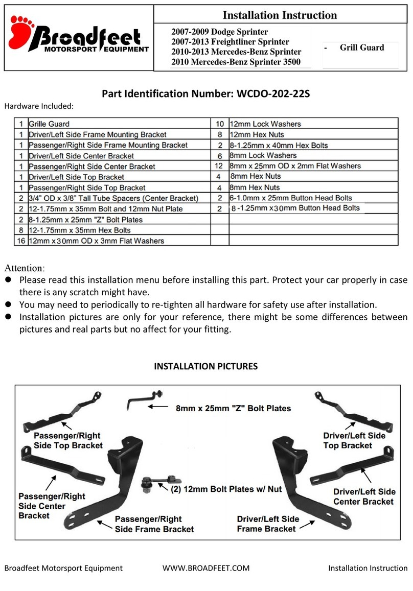 Broadfeet WCDO-202-22S installation instructions