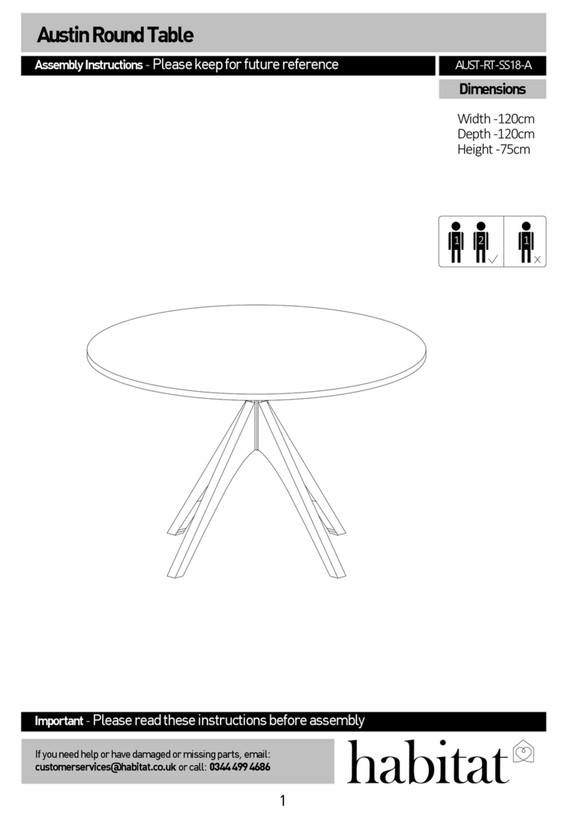 Habitat Austin Round Table AUST-RT-SS18-A User manual
