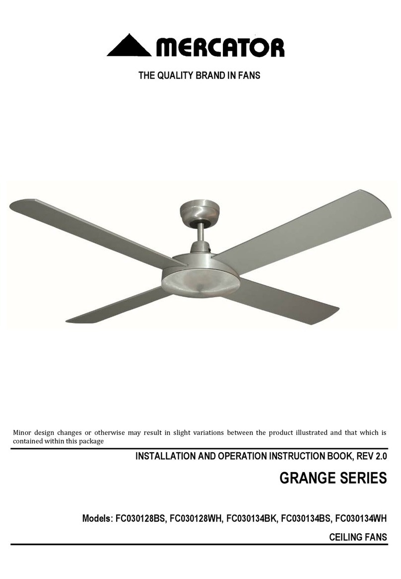 MERCATOR FC030128BS Installation and operation instruction book