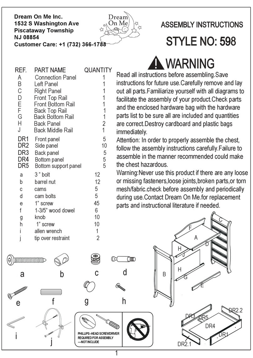 Dream On Me 598 Assembly instructions