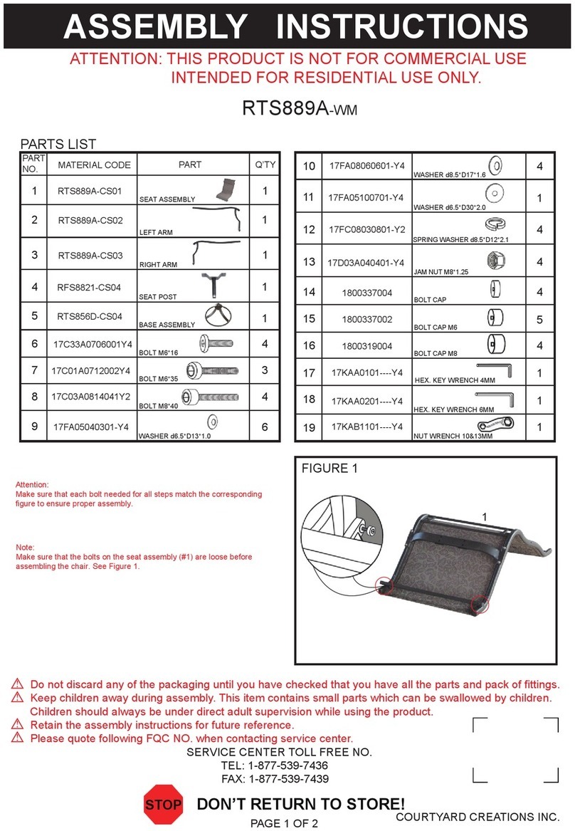 Courtyard Creations RTS889A-WM Assembly instructions