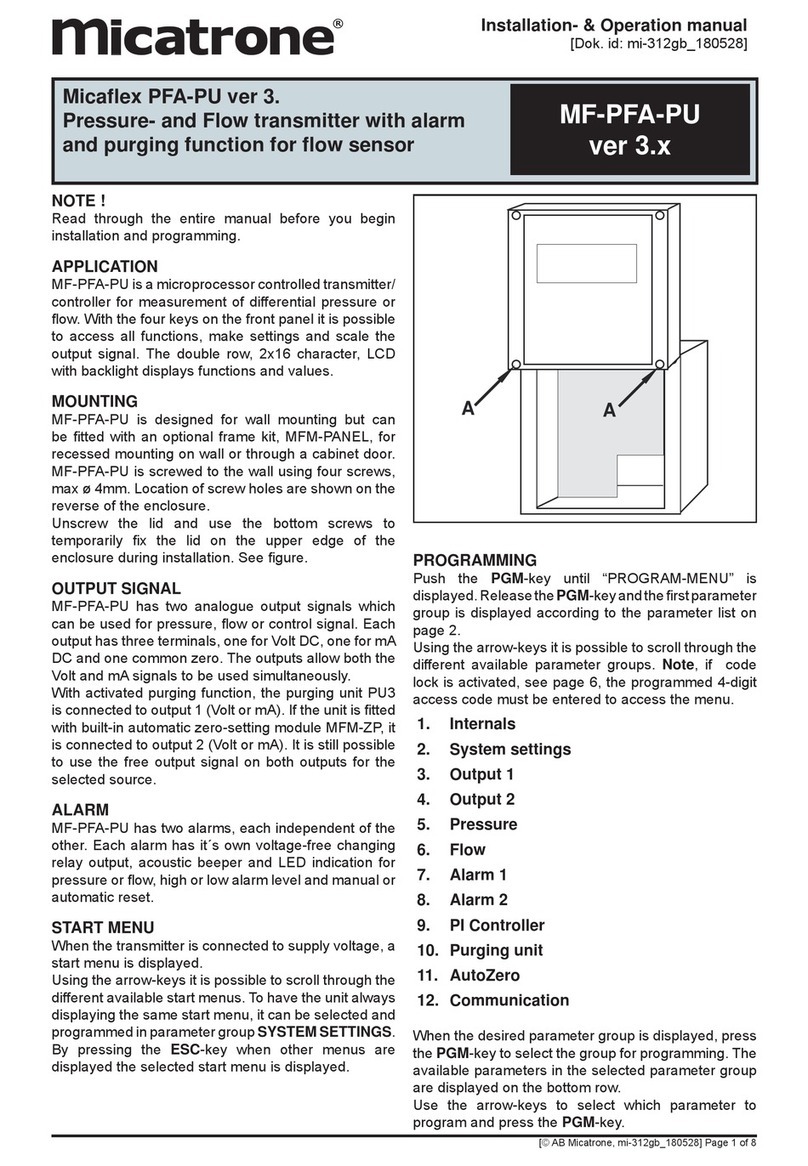 Micatrone MF-PFA-PU User manual