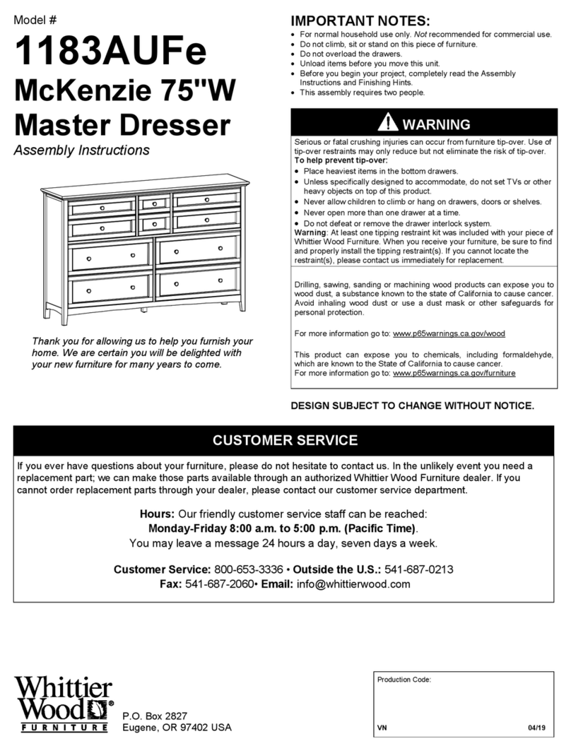Whittier Wood 1183AUFe Assembly instructions