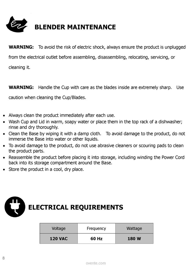 Ovente BLH1001 series user manual