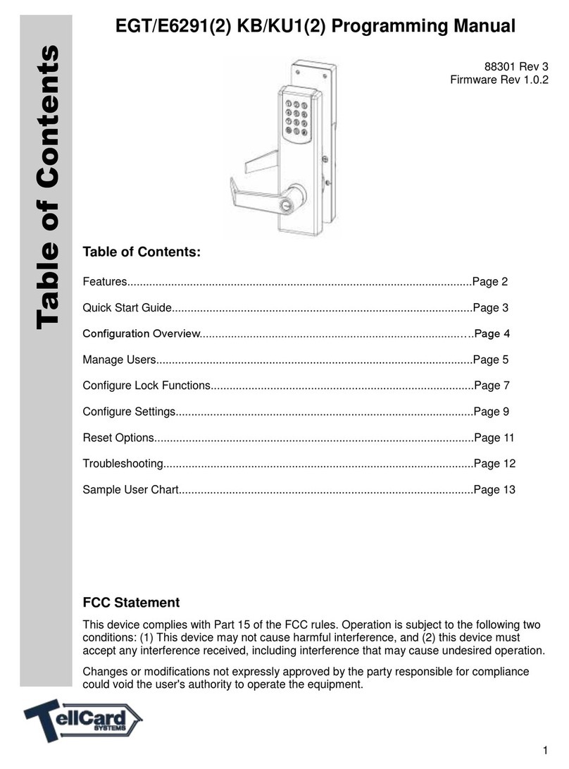 TellCard Systems EGT/E6291(2) KB/KU1(2) Owner's manual
