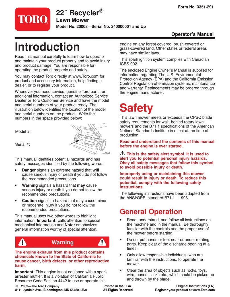 Toro Recycler 20008 Operator's manual