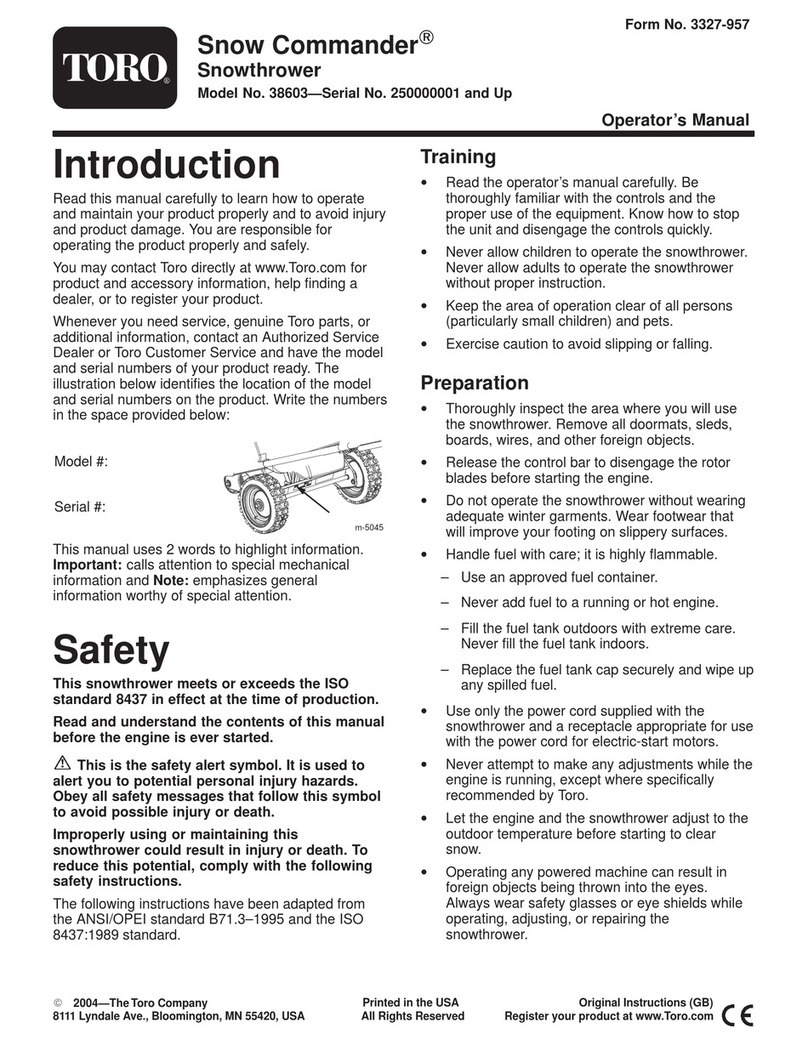 Toro snow commander 38603 User manual