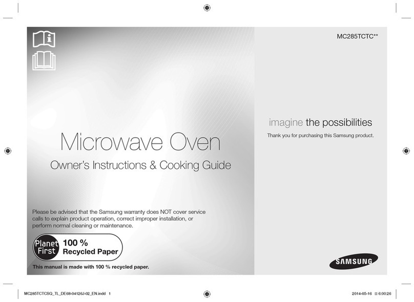 Samsung MC285TCTC SERIES Owner's instructions & cooking guide