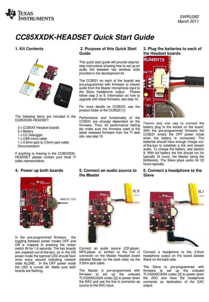 Texas Instruments PurePath CC85XXDK-HEADSET User manual