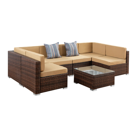 Belleze 7 Piece Aluminum Wicker Rattan Sofa Set owner's manual Belleze 7 Piece Aluminum Wicker Rattan Sofa Set owner's manual