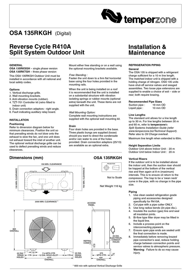 TemperZone OSA 135RKGH Operating and safety instructions
