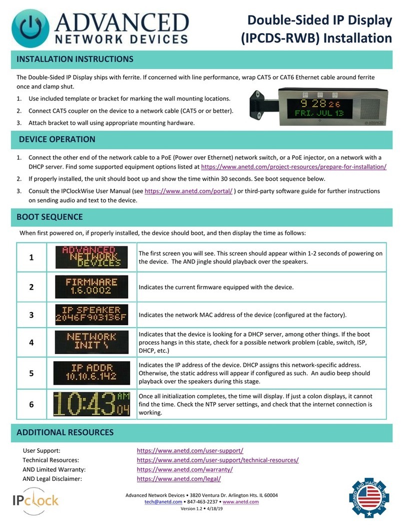 ADVANCED Network Devices IPCDS-RWB installation instructions